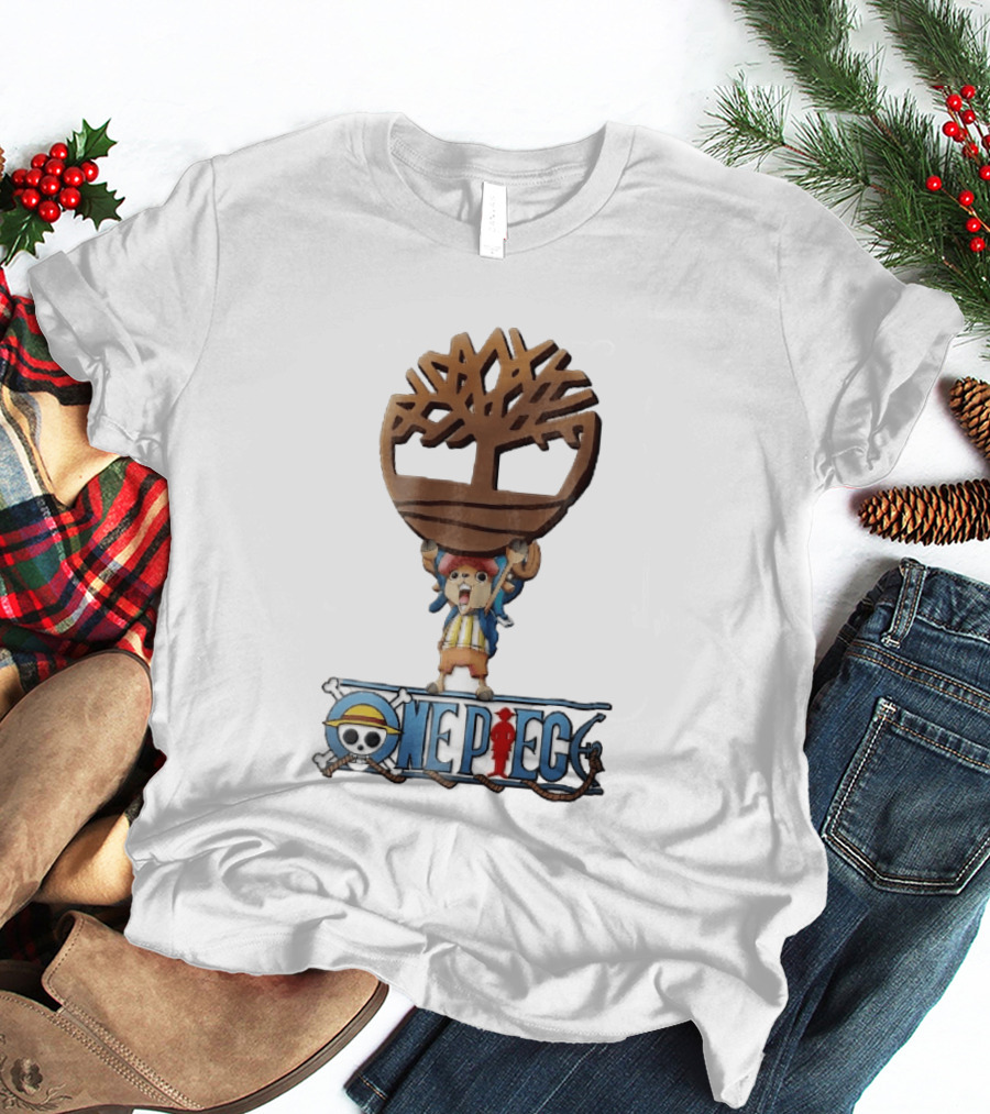 Timberland One Piece Reindeer Chopper Holding Wooden Tree T-Shirt