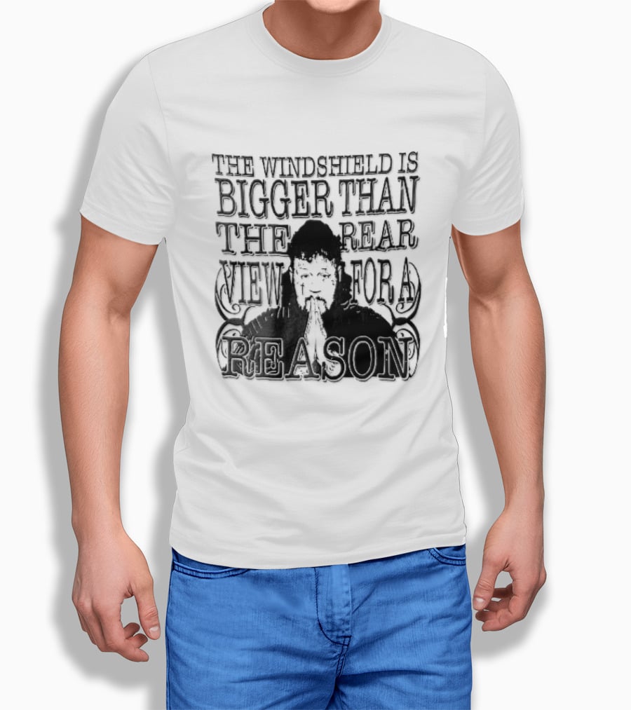 Windshield Is Bigger Than The Rear View For A Reason Jelly Roll Praying Hands Stencil T-Shirt