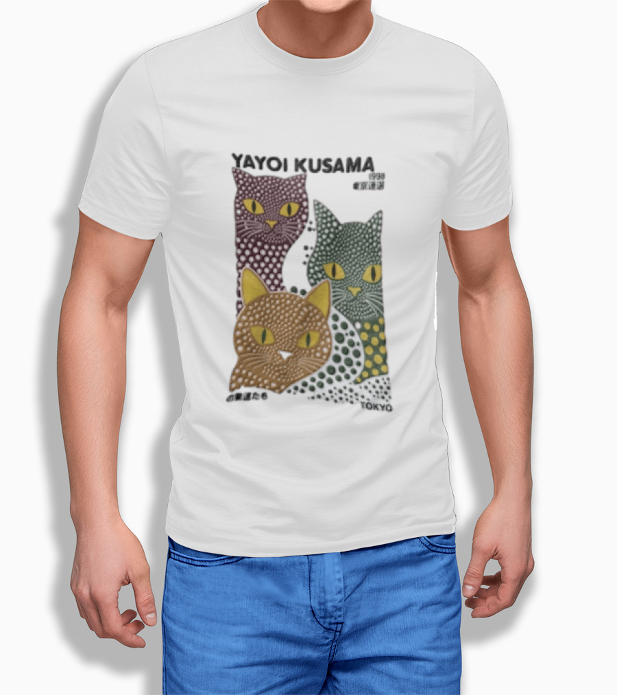 Yayoi Kusama Polka Dot Cats Tokyo T-Shirt