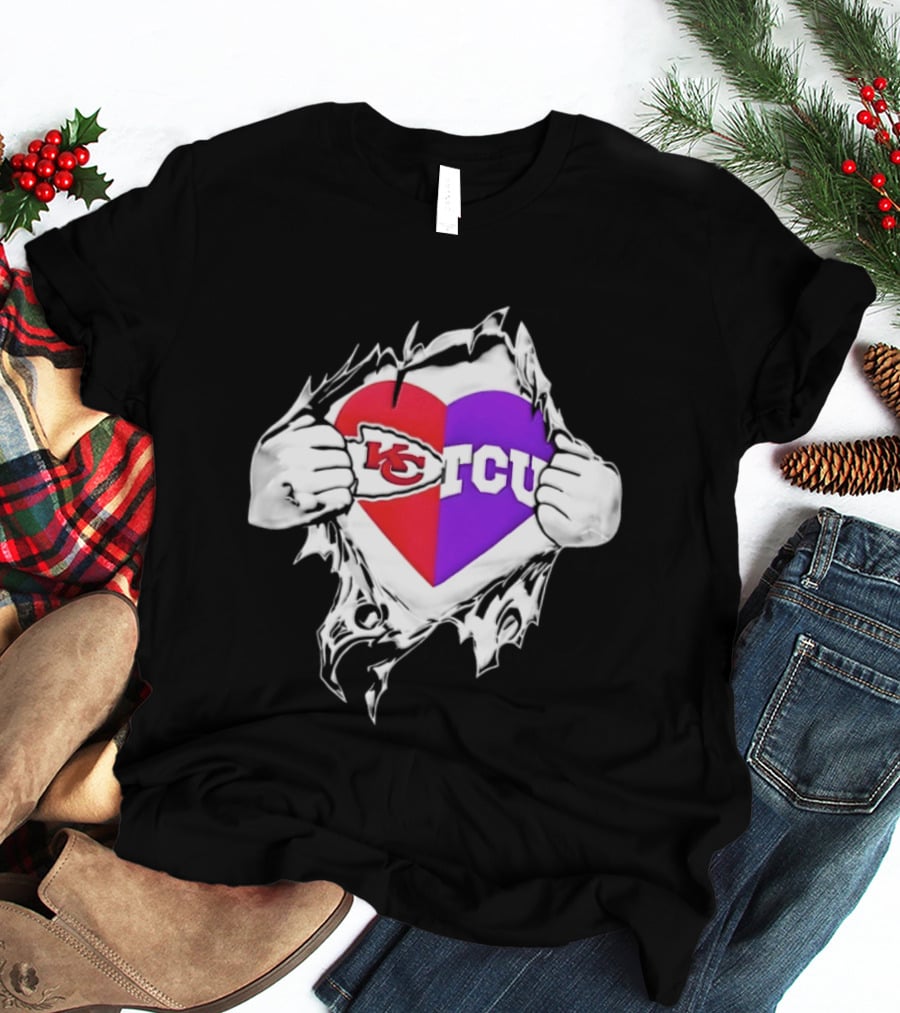 Kansas City Chiefs TCU Horned Frogs Heart Inside Me T-Shirt