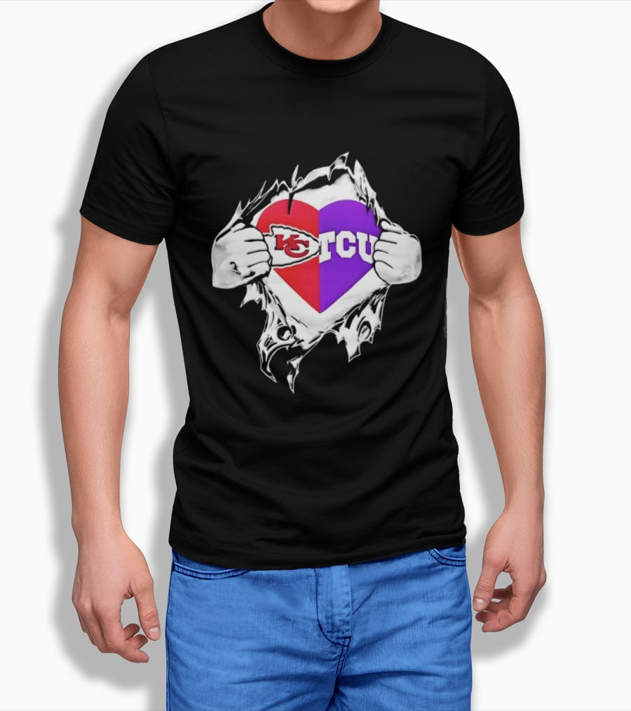 Kansas City Chiefs TCU Horned Frogs Heart Inside Me T-Shirt