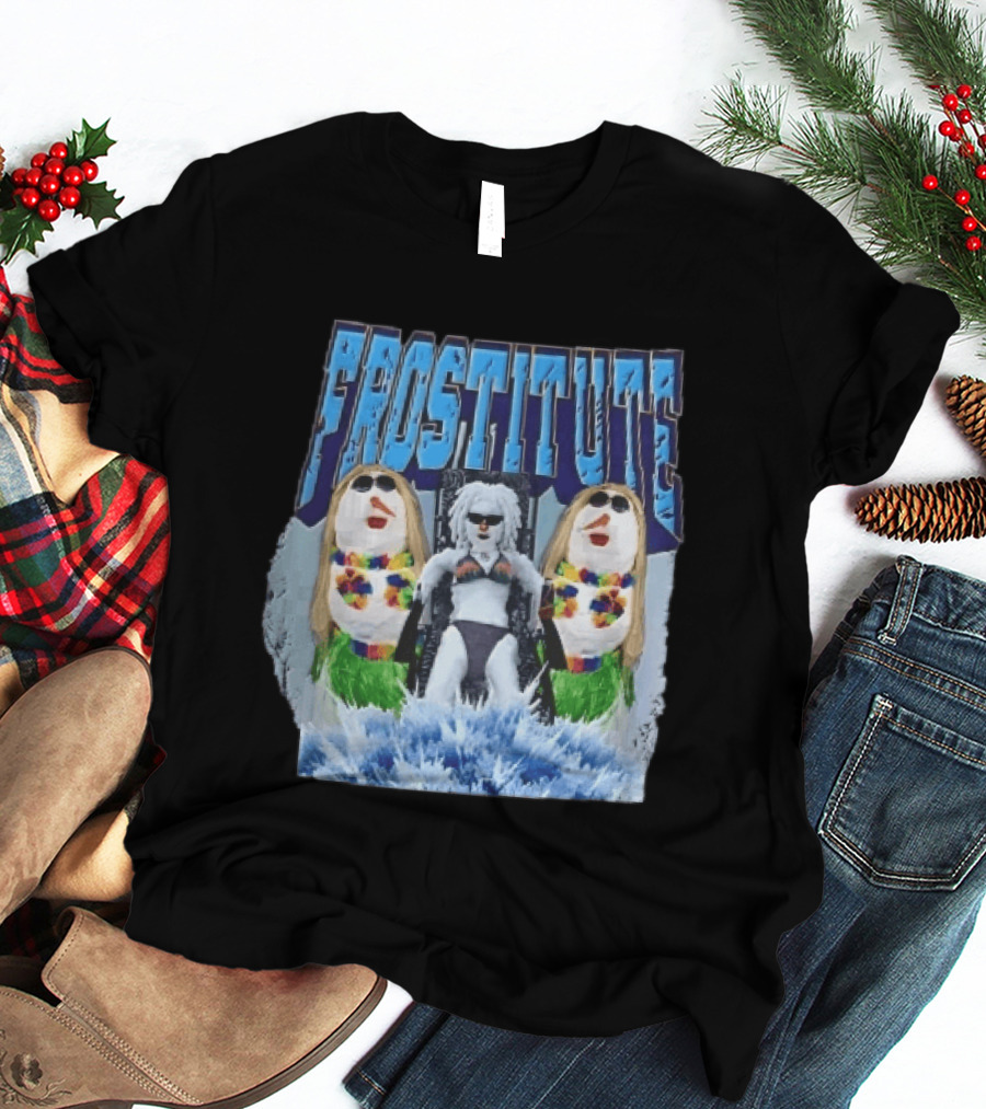 Frostitute Snowmen Bikini Wigs Sunglasses Ice Splash T-Shirt