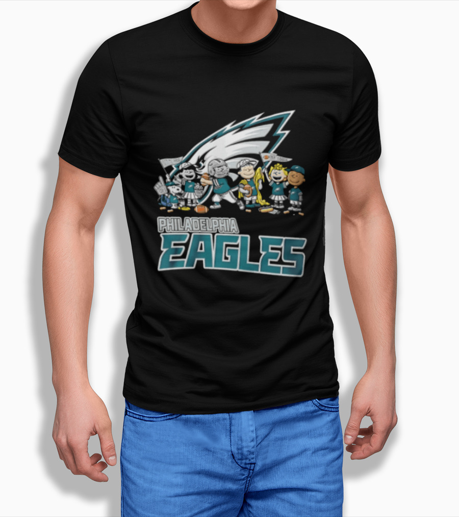 Philadelphia Eagles Charlie Brown Snoopy Cheerleaders Team T-Shirt