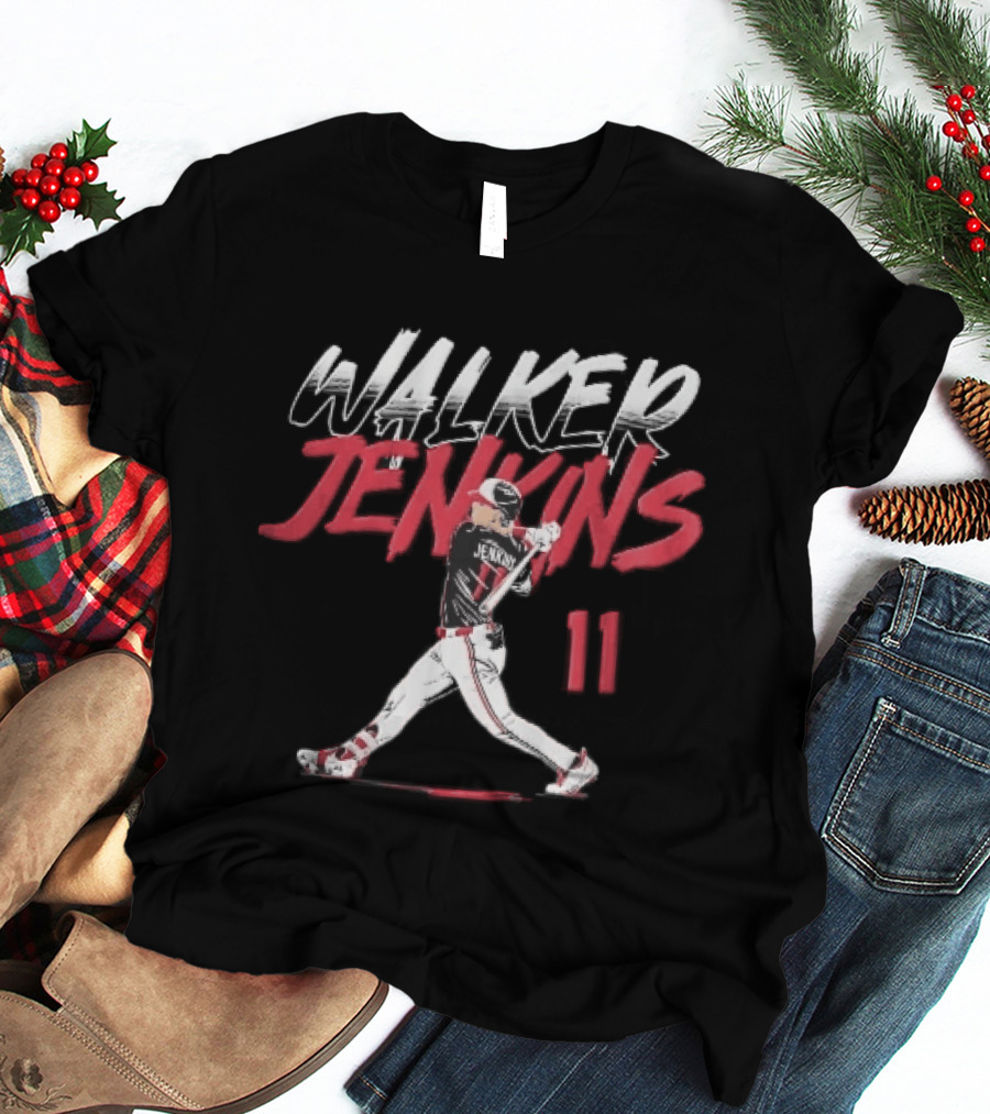 Walker Jenkins 11 Minnesota Twins MLB Baseball Batter Swinging Bat Brush T-Shirt