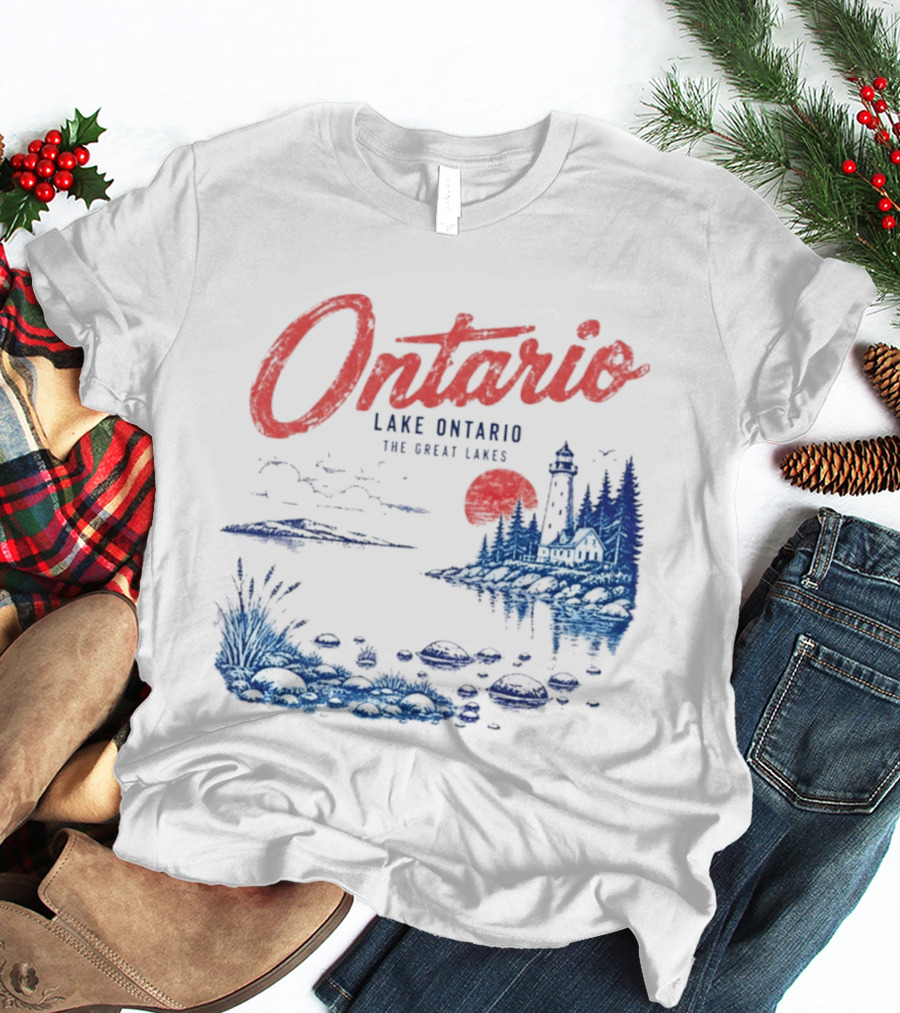 Ontario Lake Ontario The Great Lakes Lighthouse Scene T-Shirt