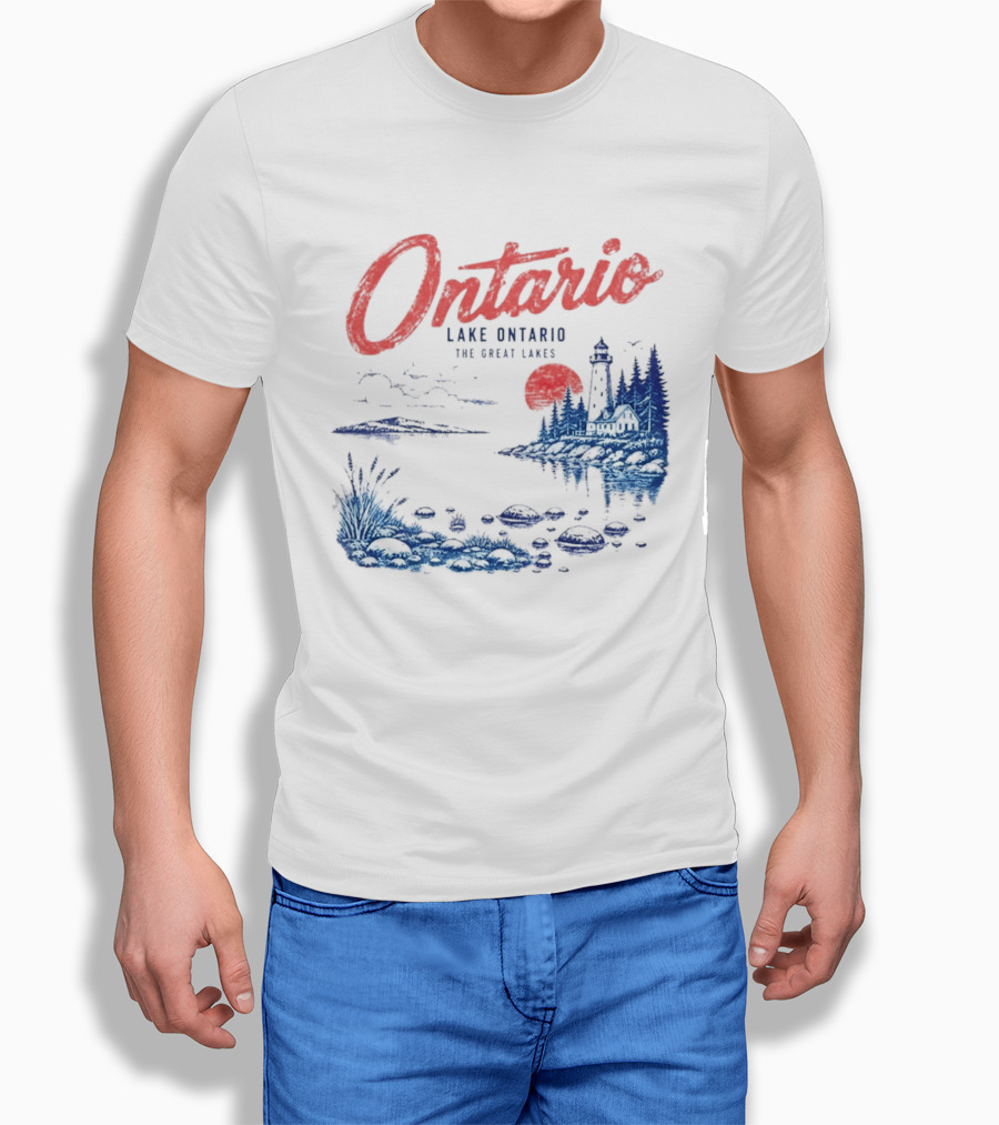 Ontario Lake Ontario The Great Lakes Lighthouse Scene T-Shirt