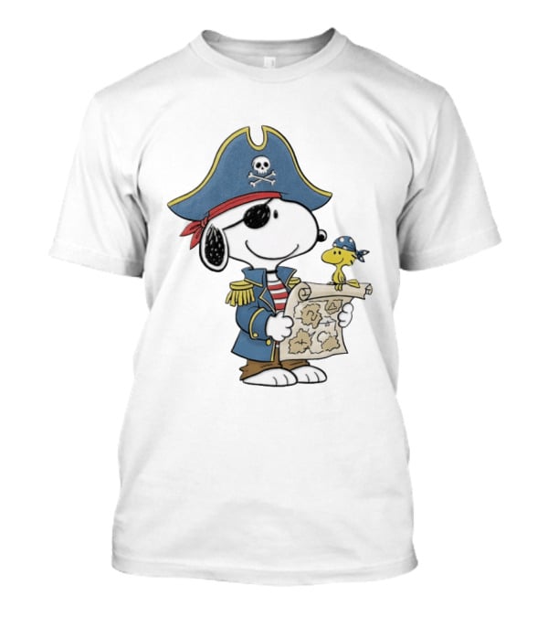 Snoopy Pirate Adventure With Treasure Map And Woodstock T-Shirt