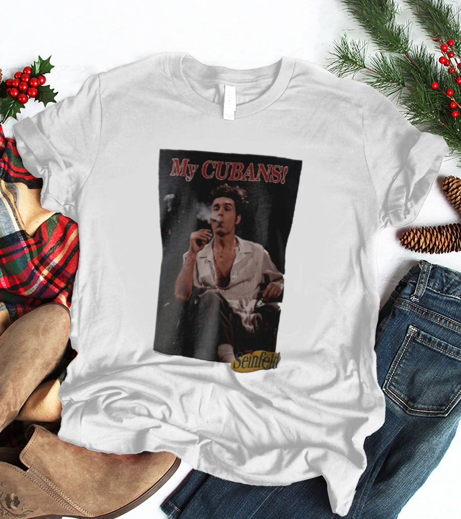 Seinfeld My Cubans Cosmo Kramer Smoking Cigar In Leather Chair T-Shirt