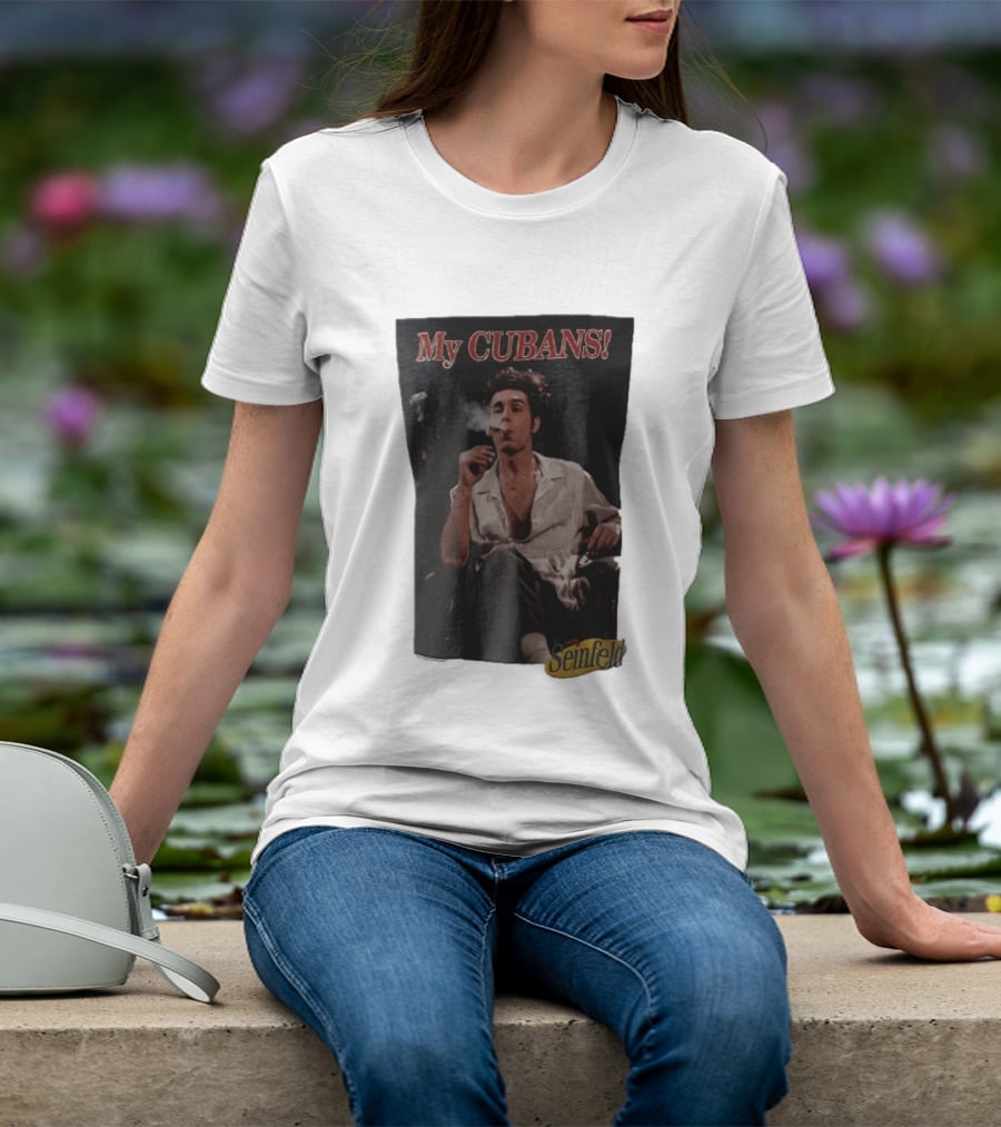 Seinfeld My Cubans Cosmo Kramer Smoking Cigar In Leather Chair T-Shirt