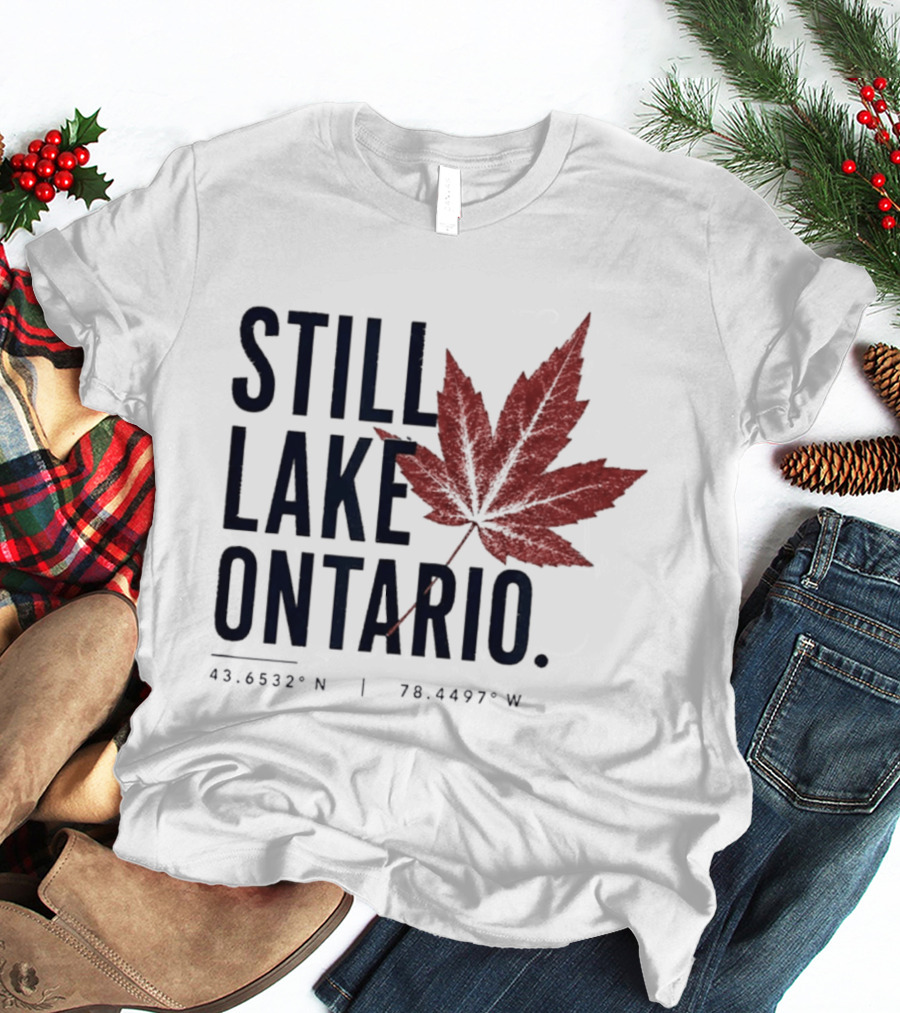 Still Lake Ontario Canada 43.6532°N 79.4497°W Maple Leaf T-Shirt