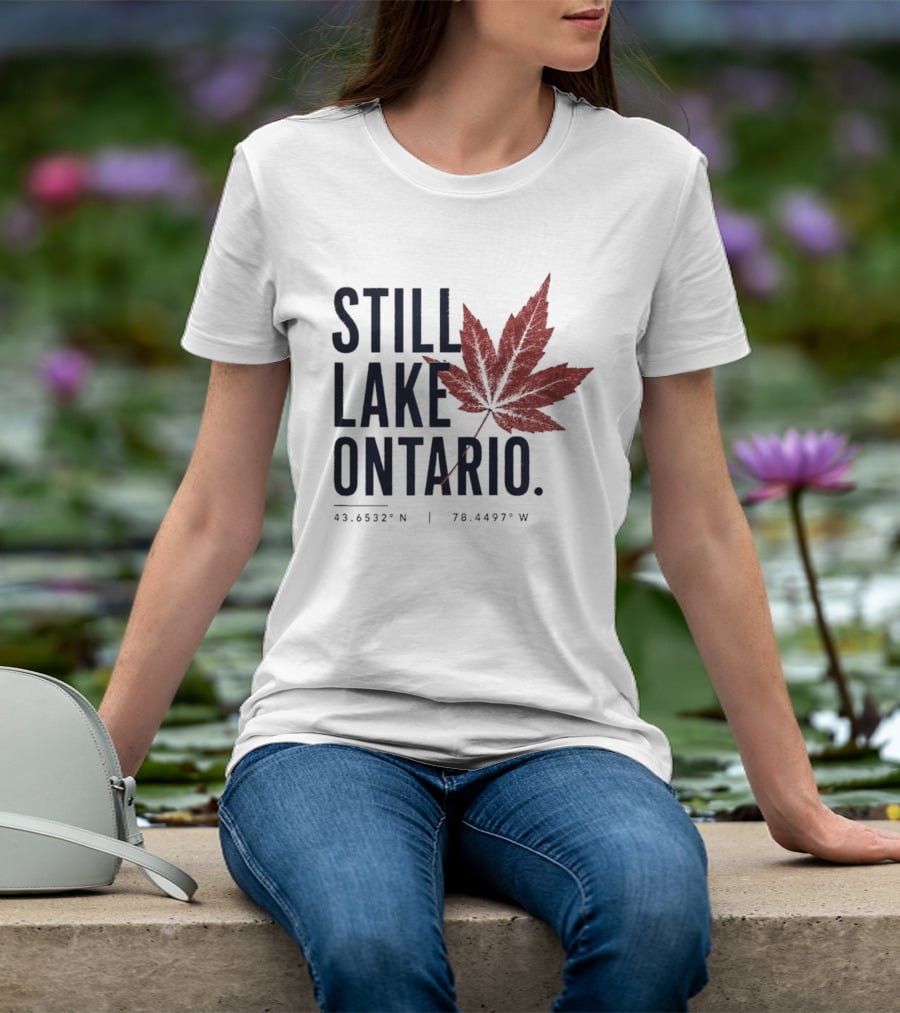 Still Lake Ontario Canada 43.6532°N 79.4497°W Maple Leaf T-Shirt