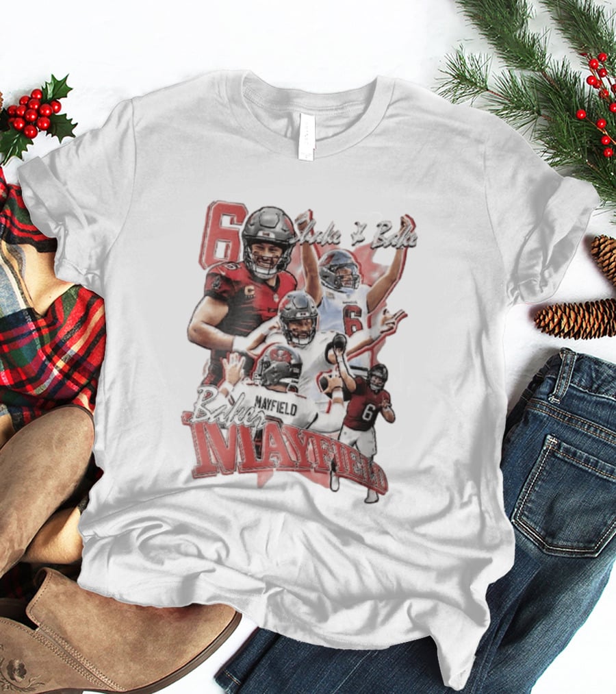 Baker Mayfield Shake And Bake Tampa Bay Buccaneers Action Collage T-Shirt