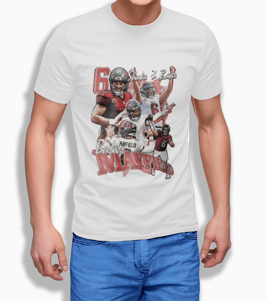 Baker Mayfield Shake And Bake Tampa Bay Buccaneers Action Collage T-Shirt