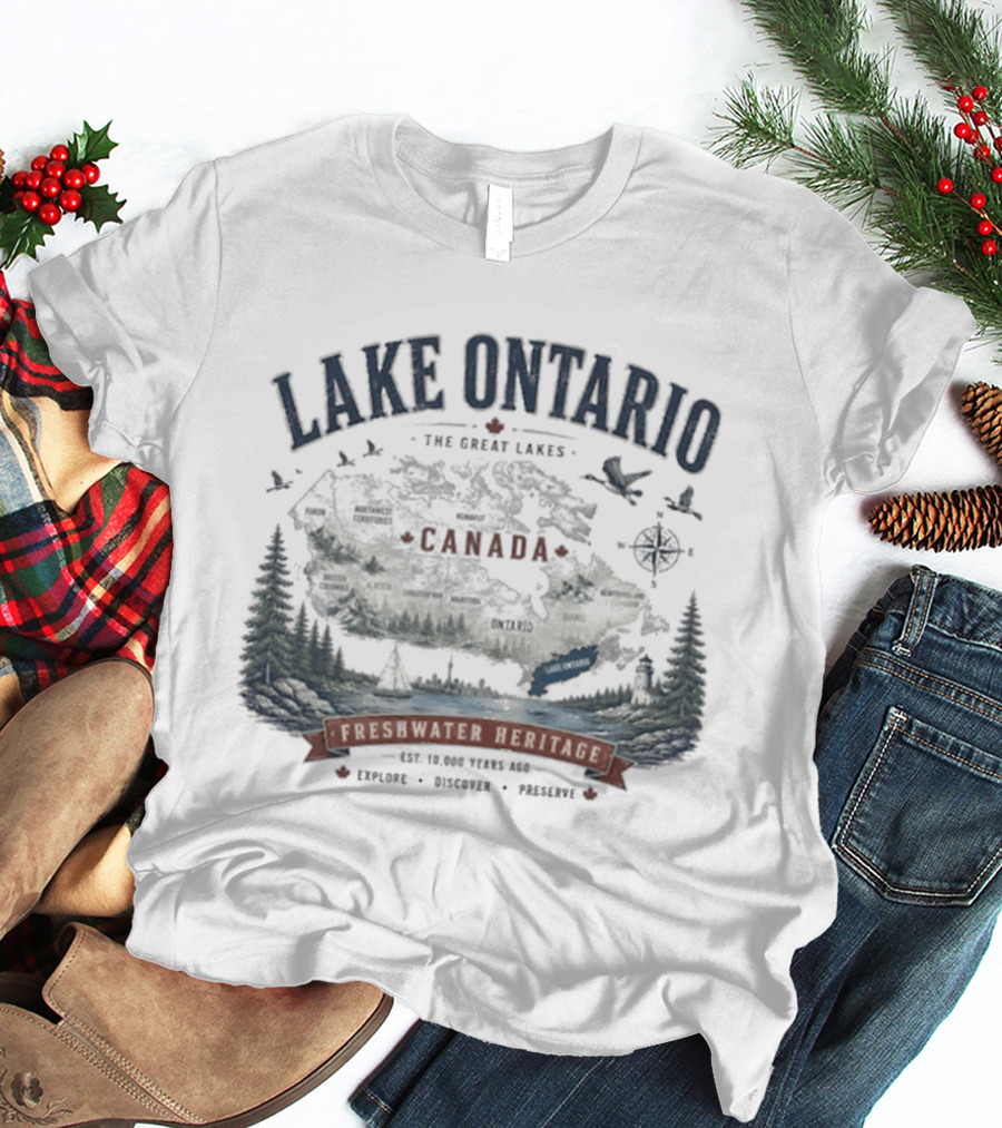 Lake Ontario Canada Freshwater Heritage Great Lakes Exploration T-Shirt