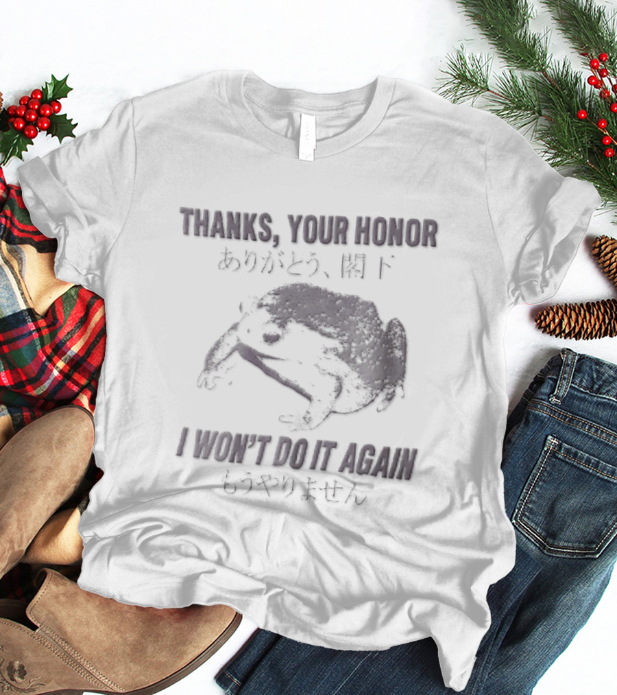 Thanks Your Honor I Wont Do It Again Sad Squishy Toad Japanese Pastel T-Shirt