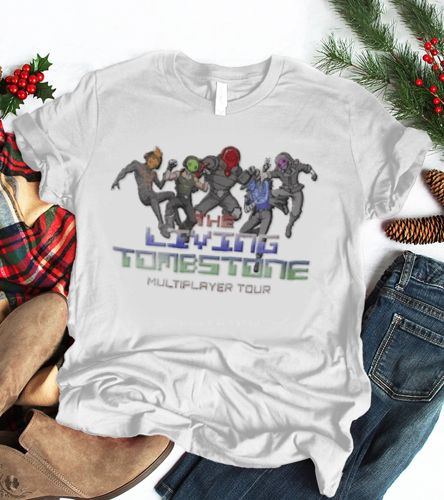 The Living Tombstone Multiplayer Tour Five Masked Cyber Characters T-Shirt