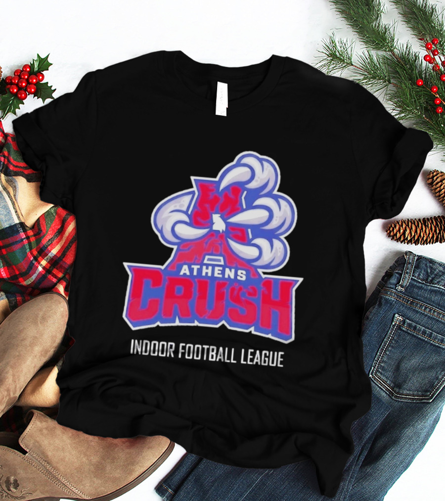 Athens Crush Indoor Football League Team Logo Cloudburst T-Shirt