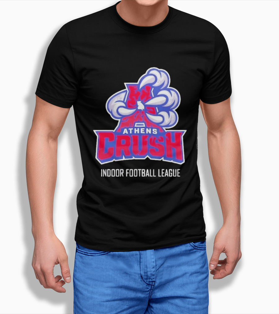 Athens Crush Indoor Football League Team Logo Cloudburst T-Shirt