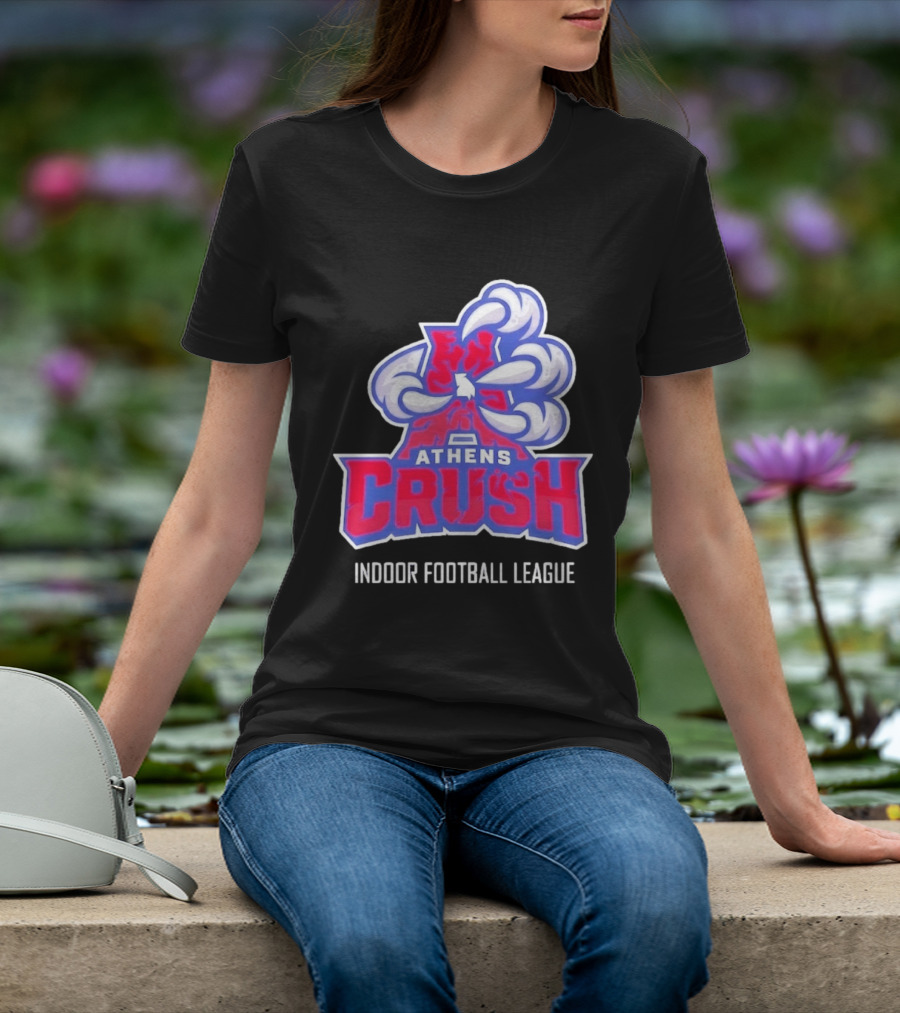 Athens Crush Indoor Football League Team Logo Cloudburst T-Shirt