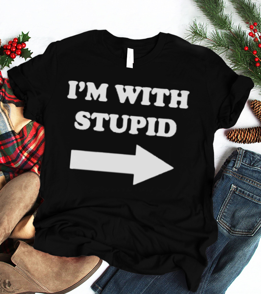 I'm With Stupid Ben Affleck Arrow Humor T-Shirt