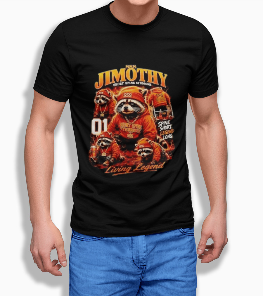 Jimothy Short Spine Syndrome Living Legend Built Different SSS Apparel Raccoon 01 T-Shirt