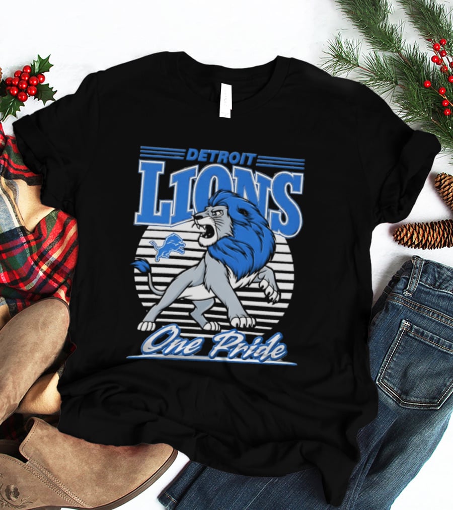 Detroit Lions One Pride Roaring Lion Fan T-Shirt