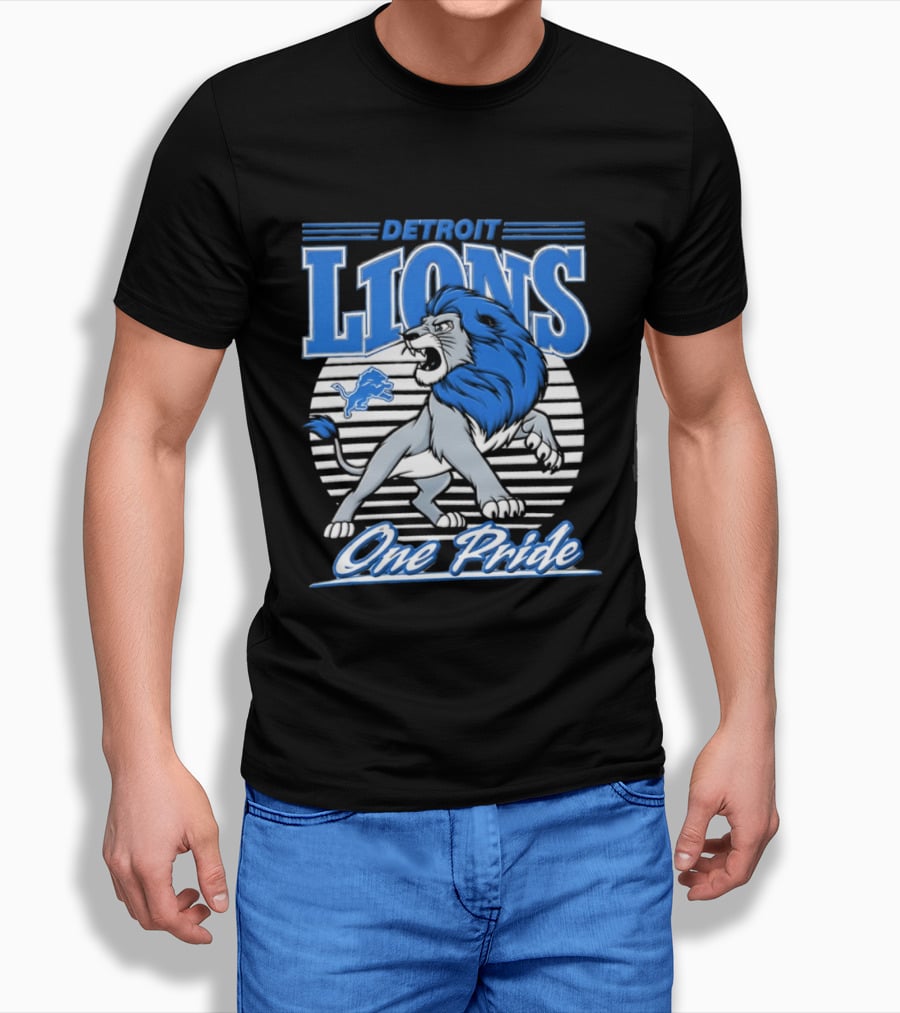 Detroit Lions One Pride Roaring Lion Fan T-Shirt