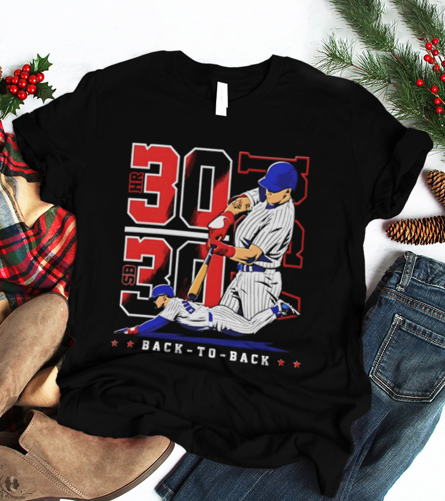 Pete Crow Armstrong Chicago Cubs Back To Back HR SB 30 30 Club Baseball T-Shirt