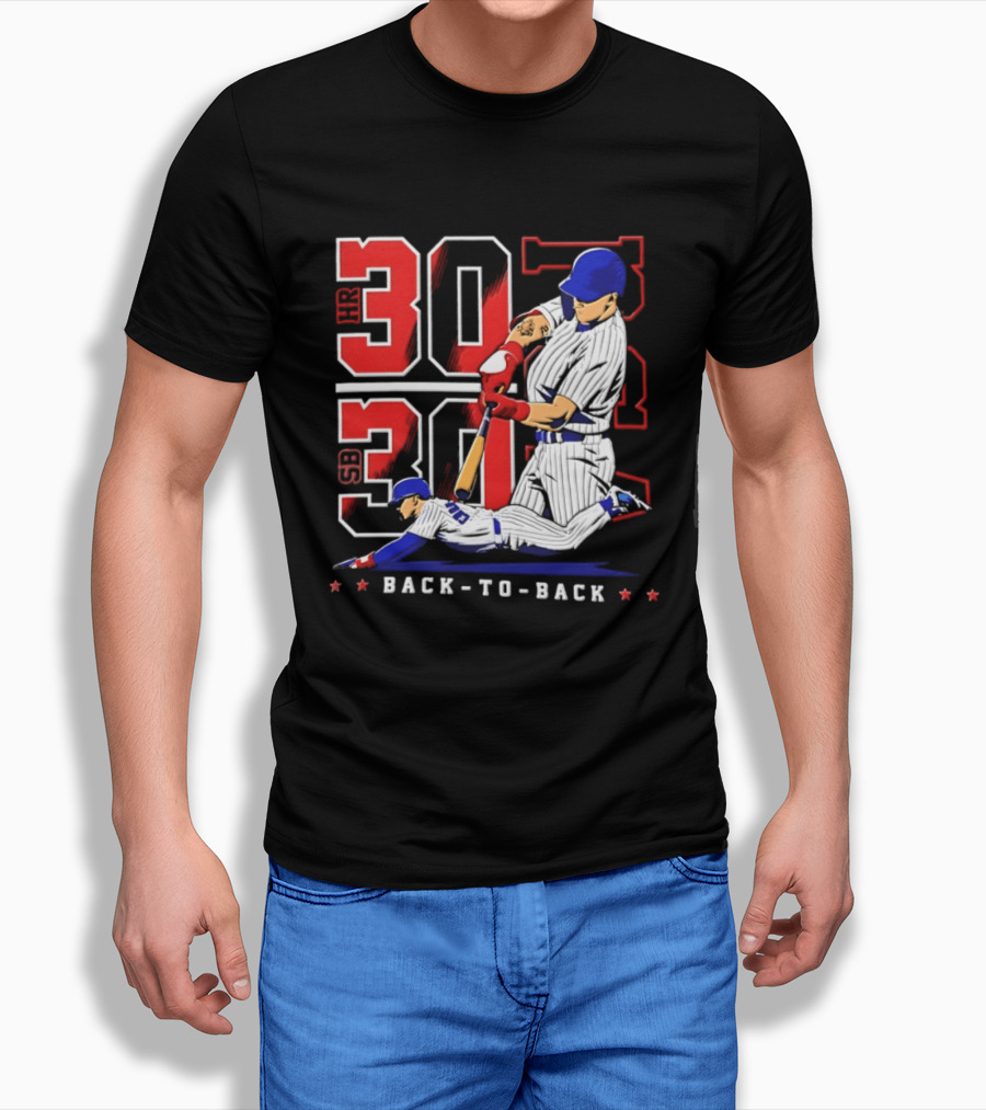 Pete Crow Armstrong Chicago Cubs Back To Back HR SB 30 30 Club Baseball T-Shirt