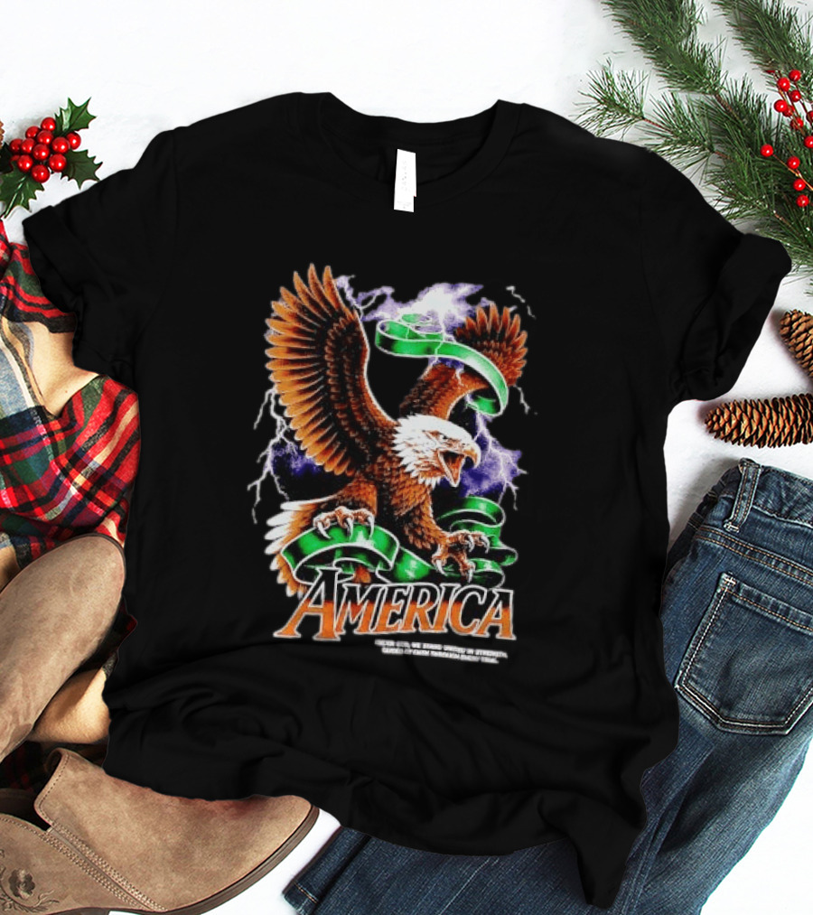 America Under God We Stand United In Strength Guided By Faith Through Every Trial Eagle T-Shirt