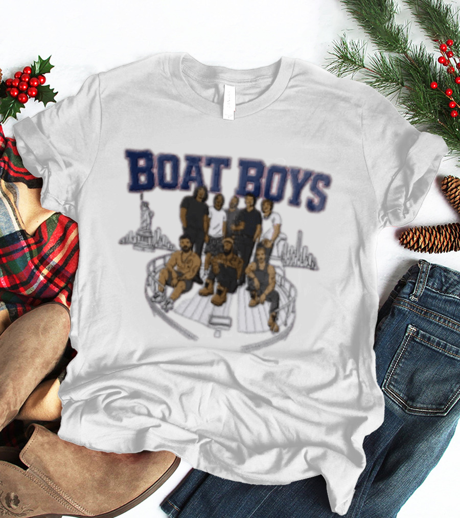 Boat Boys Odell Beckham Jr Victor Cruz Yacht NYC Skyline Roster Cartoon T-Shirt
