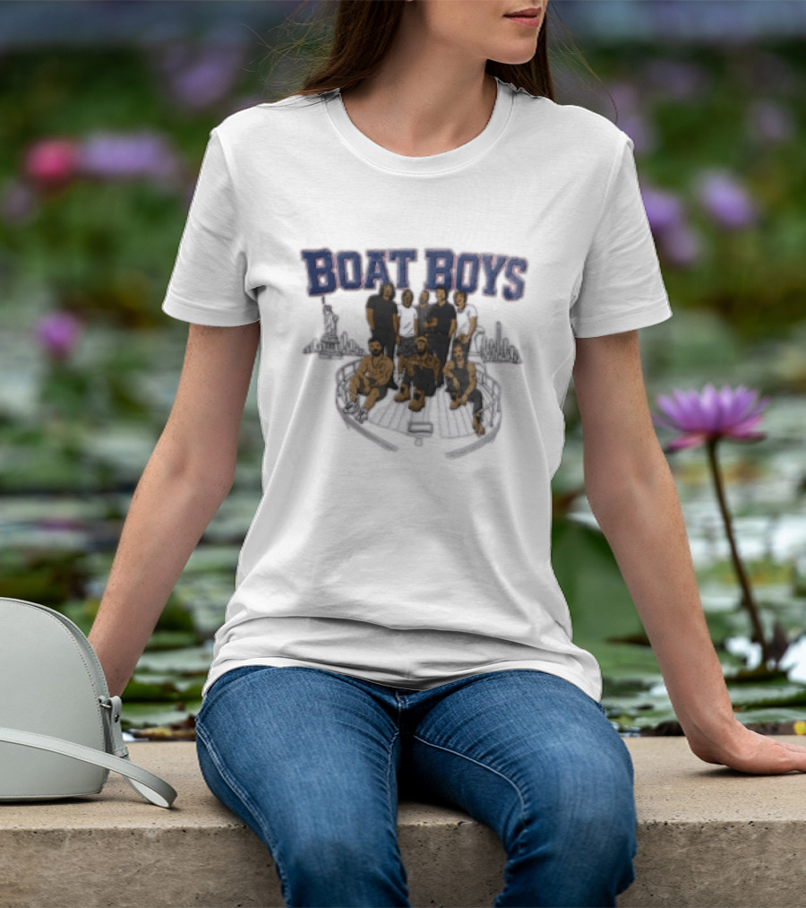 Boat Boys Odell Beckham Jr Victor Cruz Yacht NYC Skyline Roster Cartoon T-Shirt
