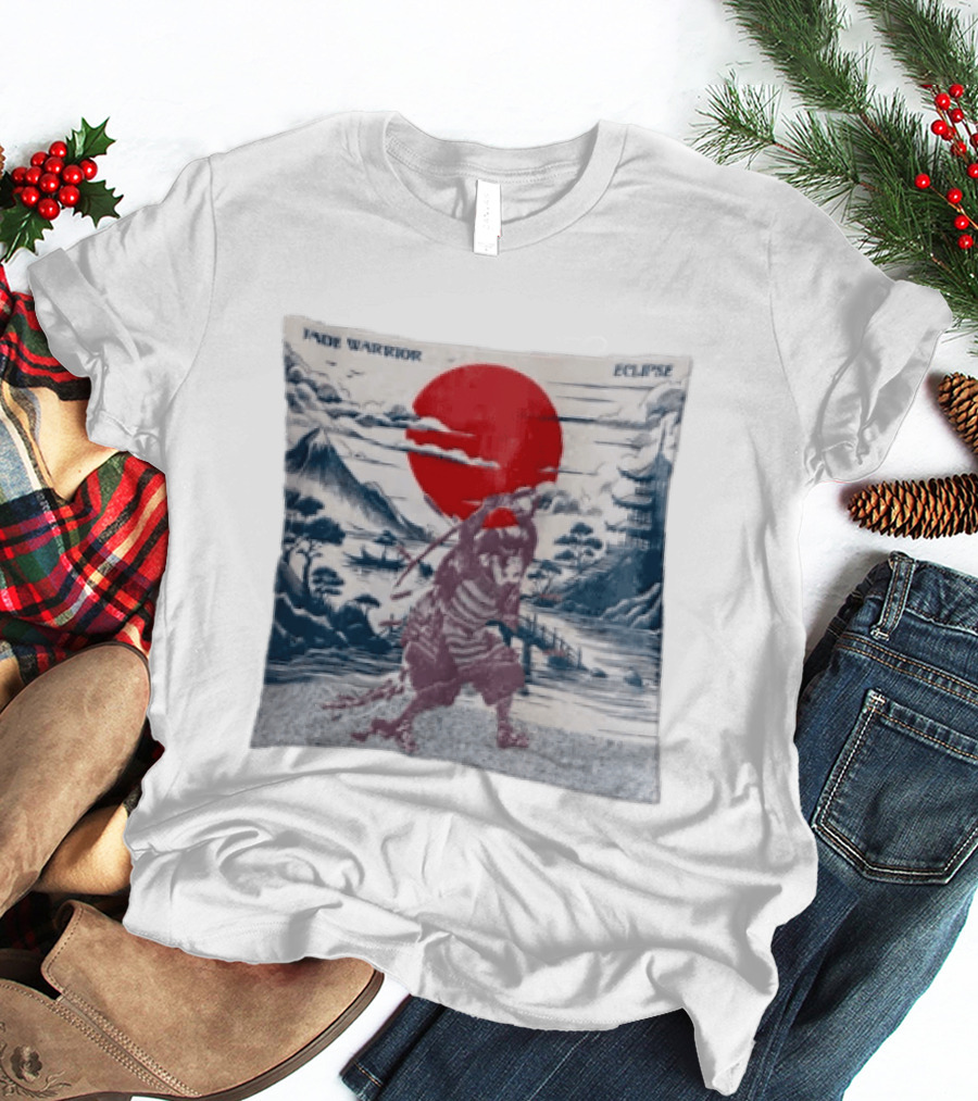 Jade Warrior Eclipse Japanese Samurai Red Sun Pagoda T-Shirt