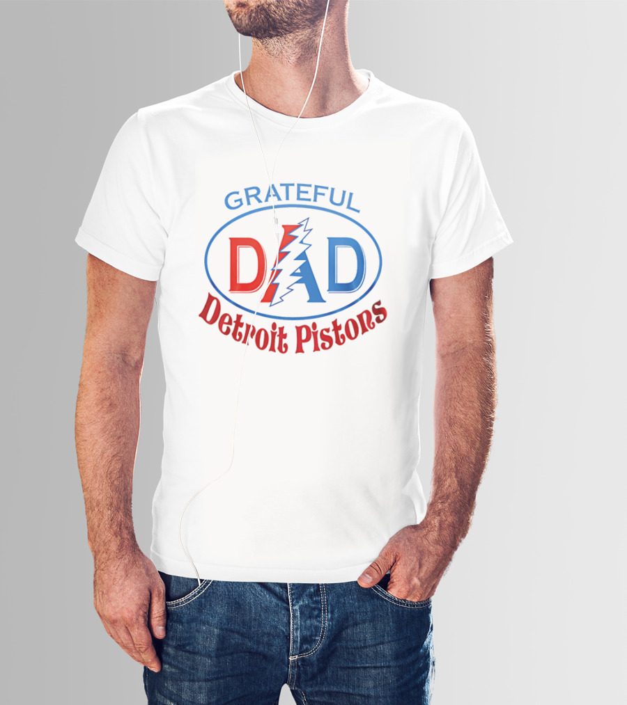 Grateful Dad Detroit Pistons Lightning Bolt T-Shirt