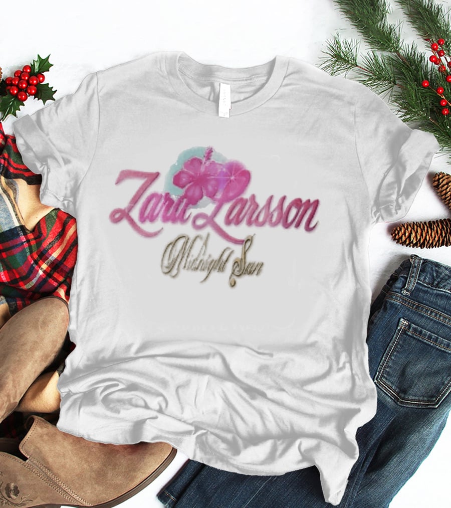 Zara Larsson Midnight Sun Pink Hibiscus Sparkles Y2K T-Shirt