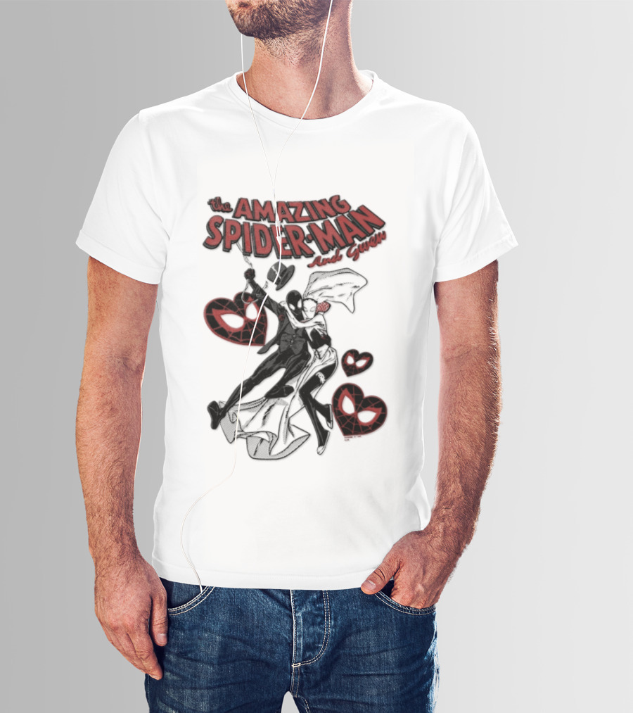 The Amazing Spider Man Loves Gwen Miles Morales Spider Man Gwen Stacy T-Shirt