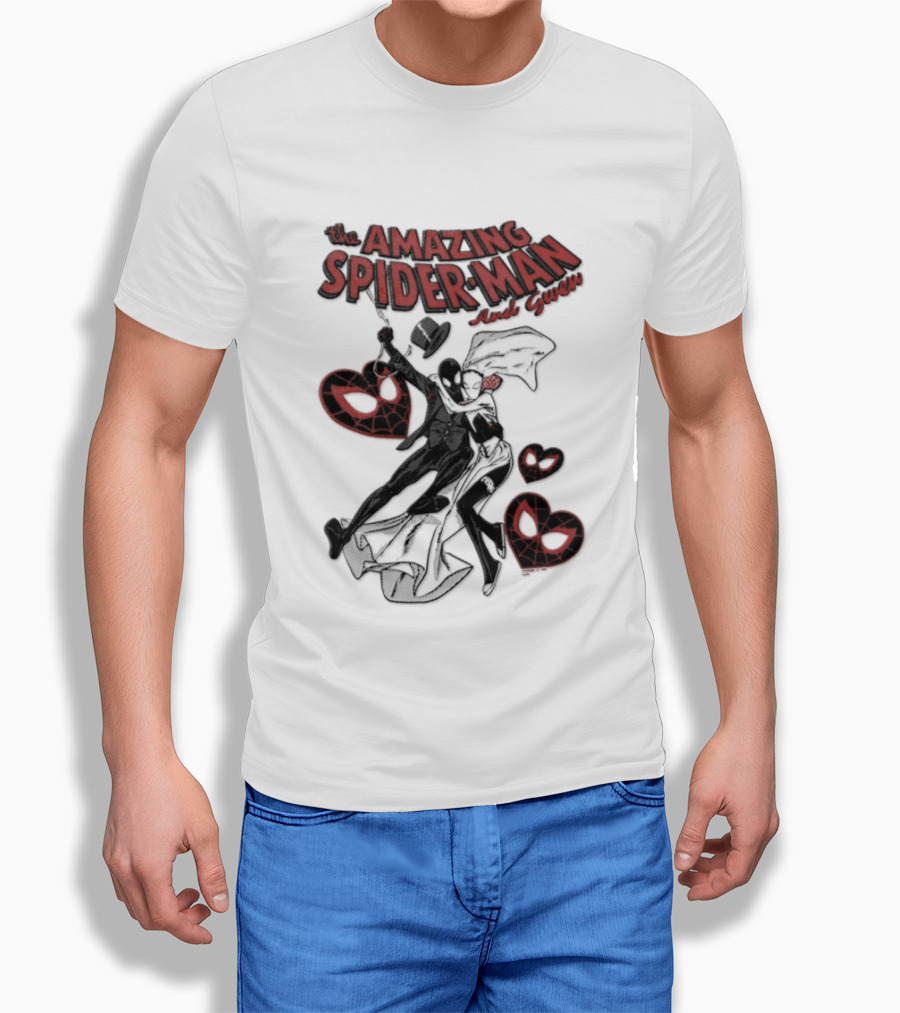 The Amazing Spider Man Loves Gwen Miles Morales Spider Man Gwen Stacy T-Shirt