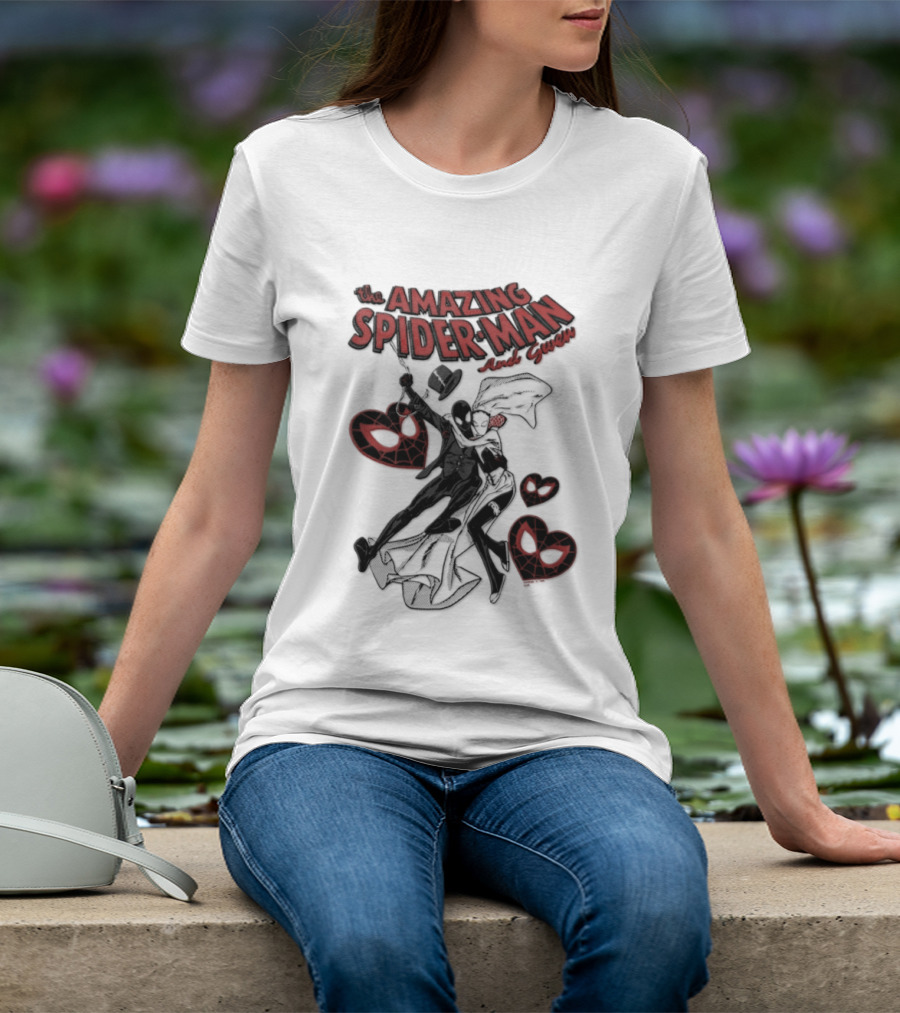 The Amazing Spider Man Loves Gwen Miles Morales Spider Man Gwen Stacy T-Shirt