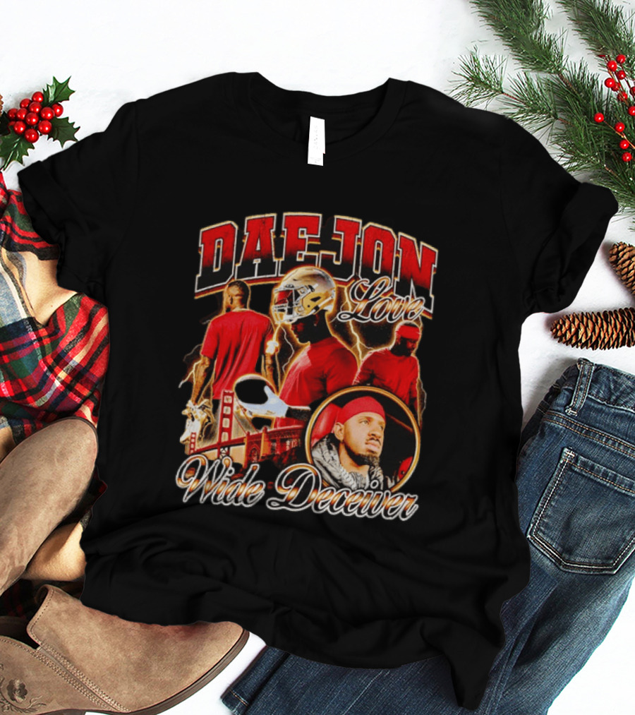 Daejon Love Wide Deceiver Football Helmet San Francisco Bridge T-Shirt