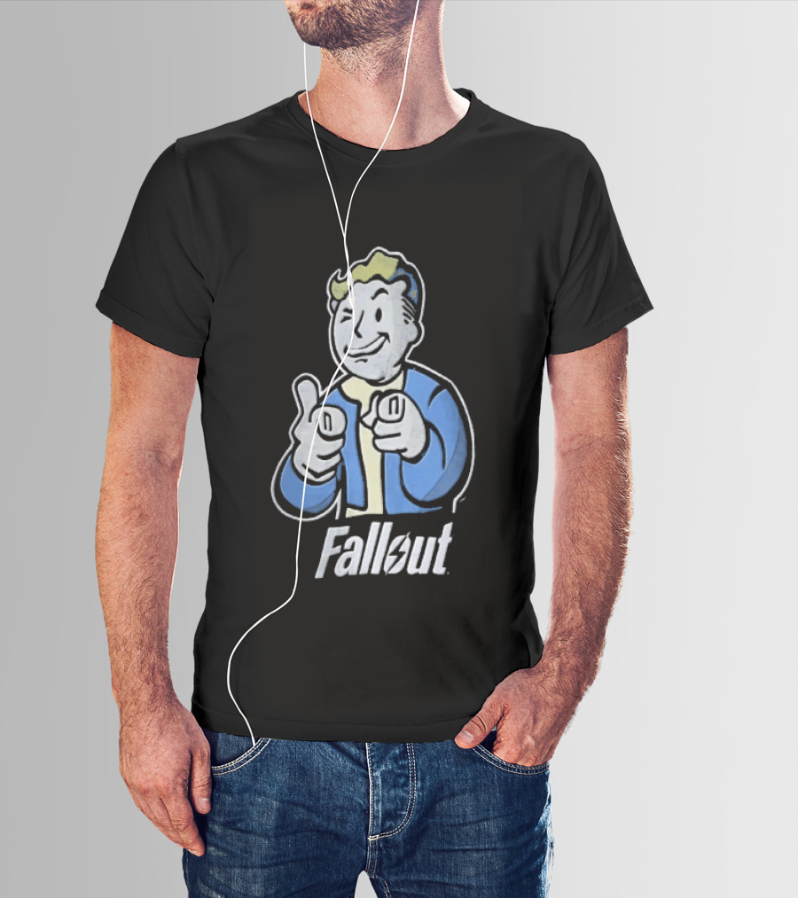 Fallout Vault Boy Pointing Finger T-Shirt