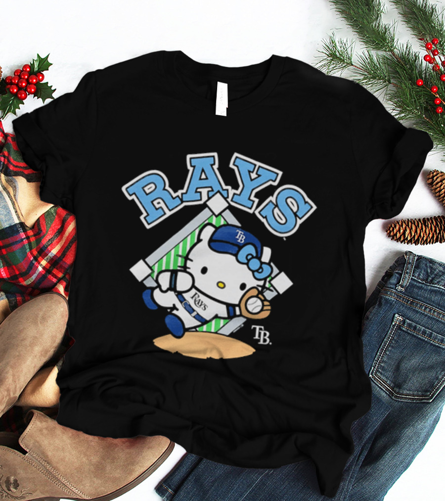 TB Hello Kitty Tampa Bay Rays Baseball Fielding T-Shirt