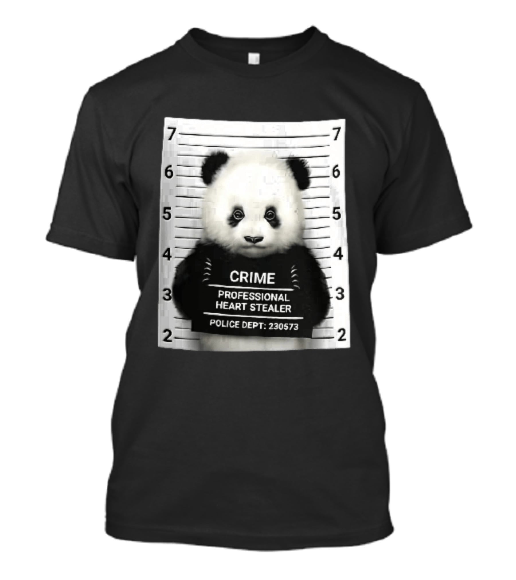 Panda Crime Professional Heart Stealer Police Dept 230573 Shot Lineup T-Shirt