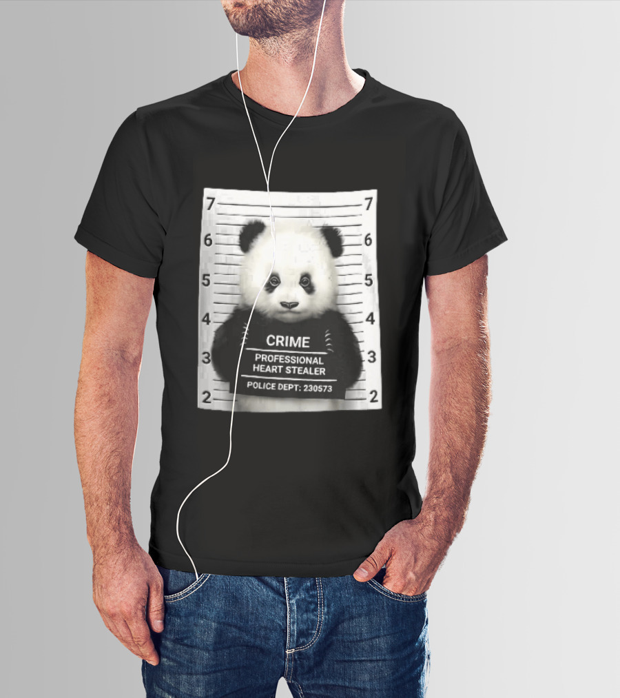 Panda Crime Professional Heart Stealer Police Dept 230573 Shot Lineup T-Shirt