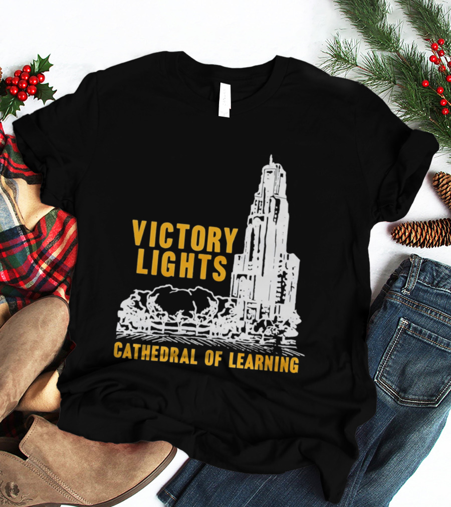 Victory Lights Cathedral Of Learning Pittsburgh Panthers T-Shirt