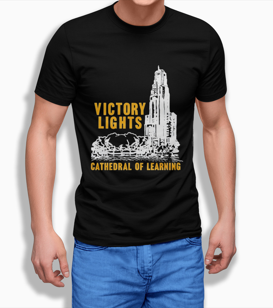 Victory Lights Cathedral Of Learning Pittsburgh Panthers T-Shirt