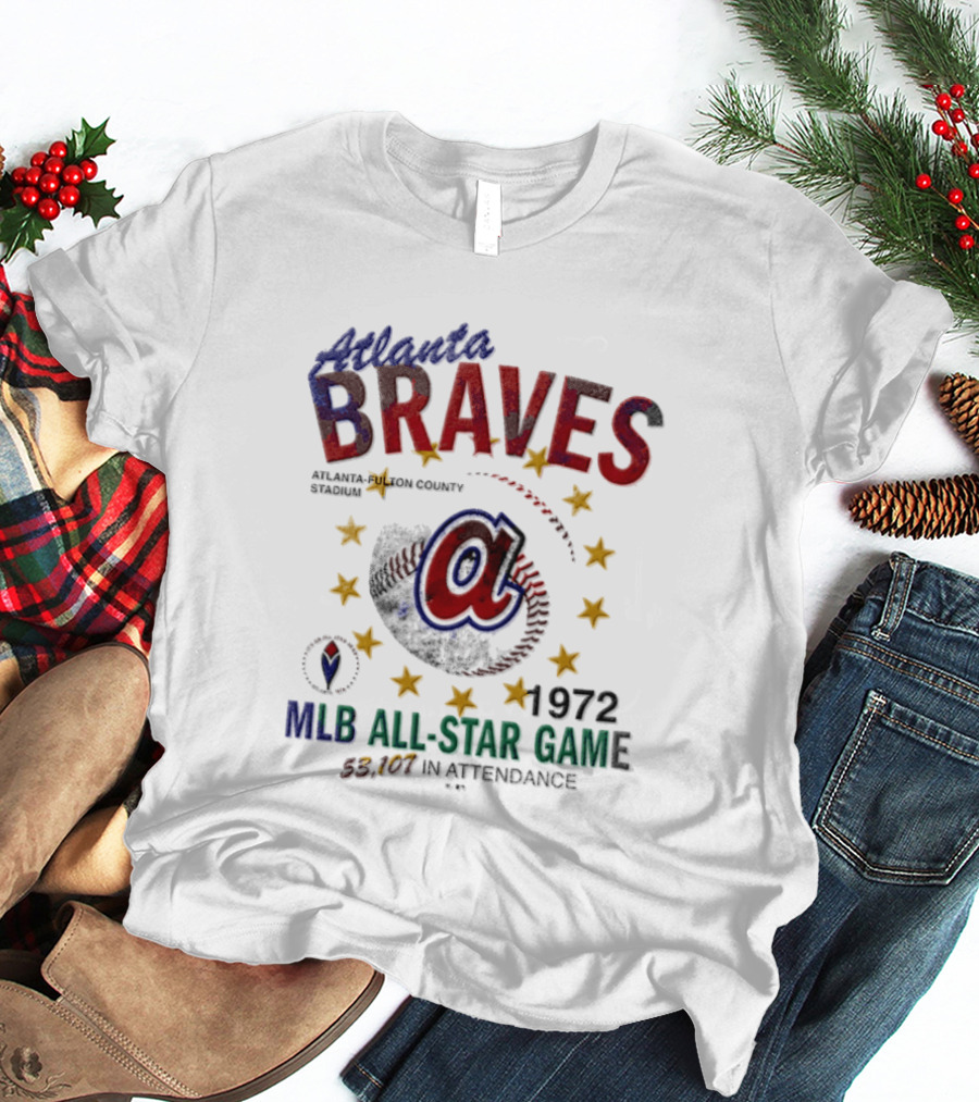 Atlanta Braves 1972 MLB All Star Game Atlanta Fulton County Stadium 53107 In Attendance T-Shirt