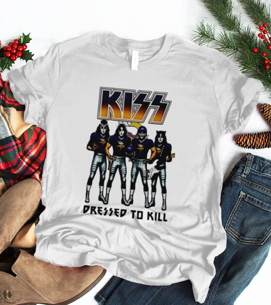 KISS Minnesota Vikings Dressed To Kill Football Fan T-Shirt