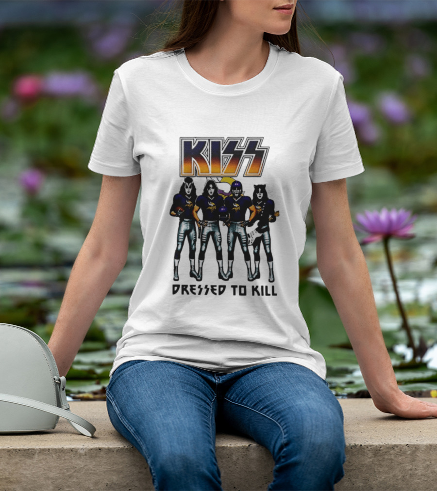 KISS Minnesota Vikings Dressed To Kill Football Fan T-Shirt