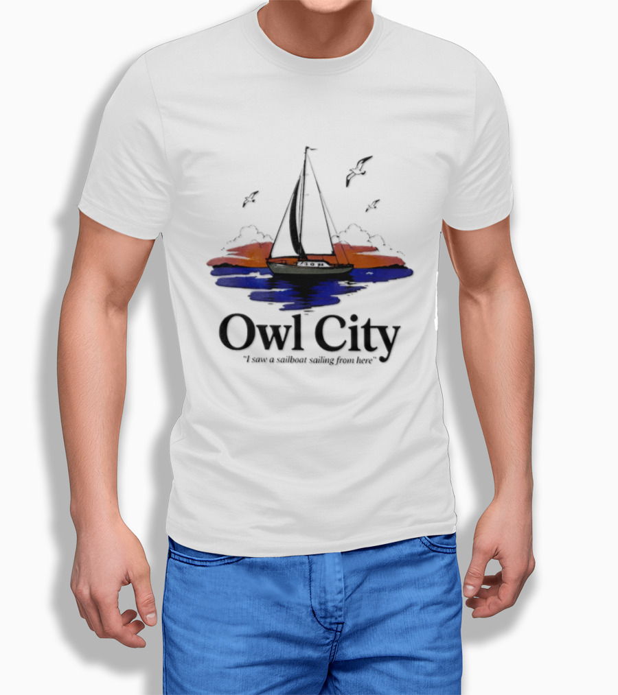 Owl City Smooth Sailing Scenic Sunset Adventure T-Shirt