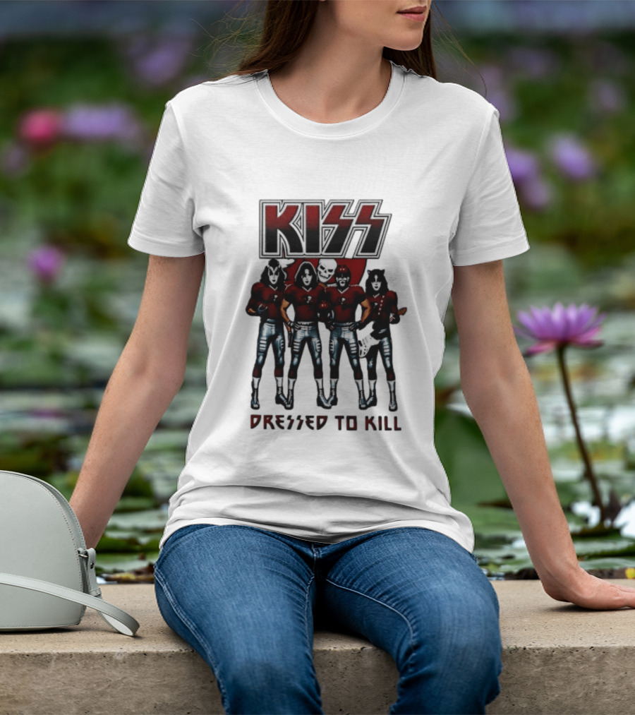 KISS Tampa Bay Buccaneers Dressed To Kill Football T-Shirt